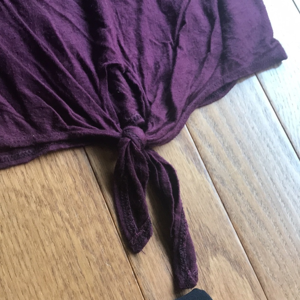 Loved burgundy tie waist tee - Picture 3 of 4